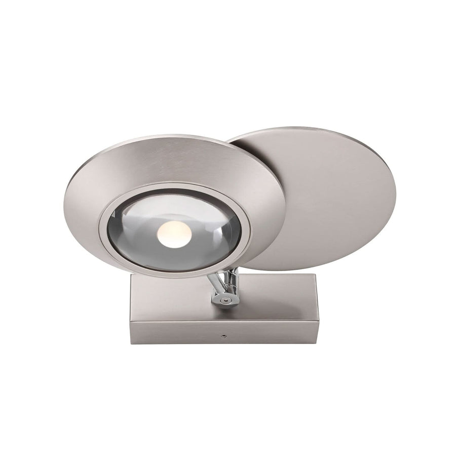 Applique murale LED Oculis en verre, argenté, 2 lumières, hauteur 16 cm