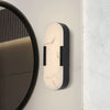 Applique murale LED Opaline en acier, noir et blanc, hauteur 35 cm, IP44