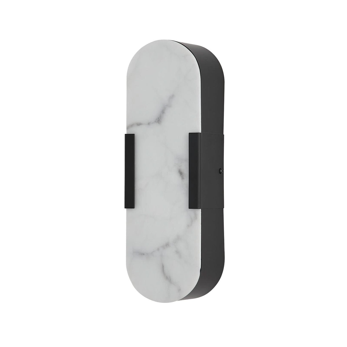 Applique murale LED Opaline en acier, noir et blanc, hauteur 35 cm, IP44
