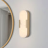 Applique murale LED Opaline Hauteur 35 en acier, doré et blanc, hauteur 35 cm, IP44