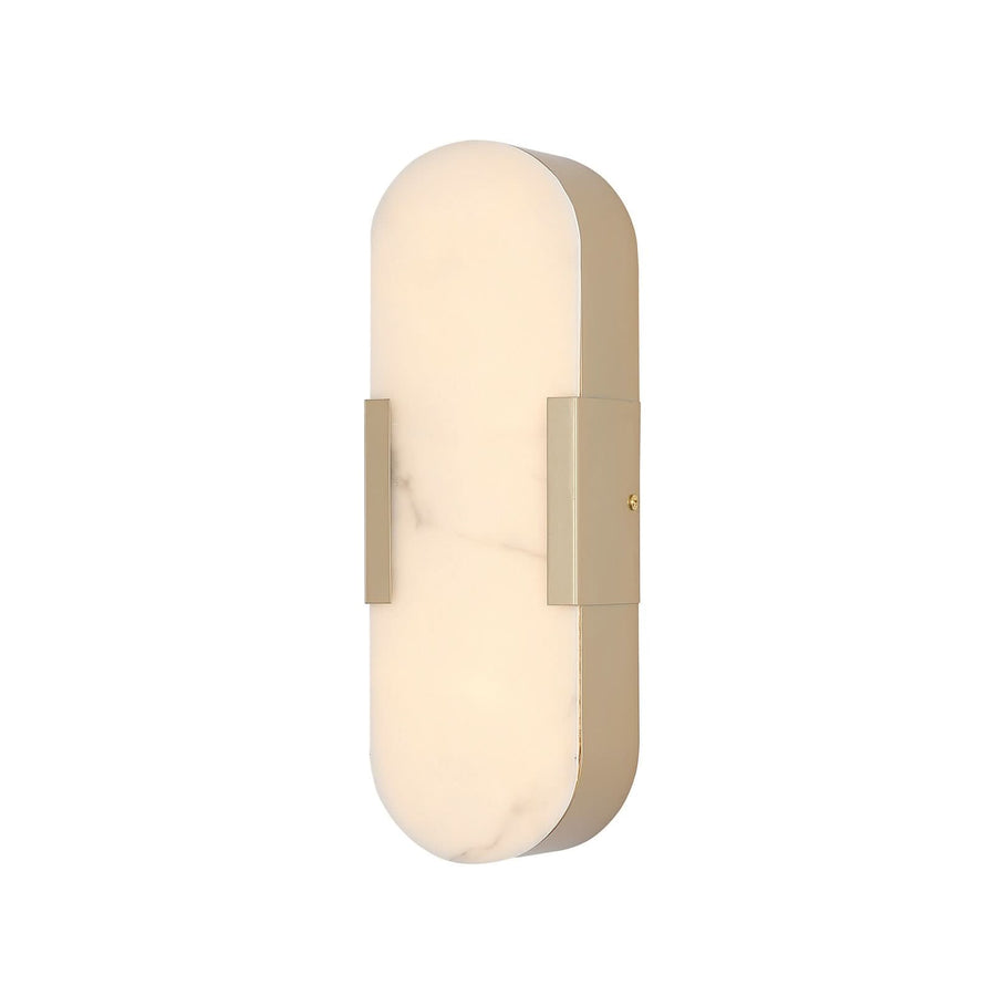 Applique murale LED Opaline Hauteur 35 en acier, doré et blanc, hauteur 35 cm, IP44
