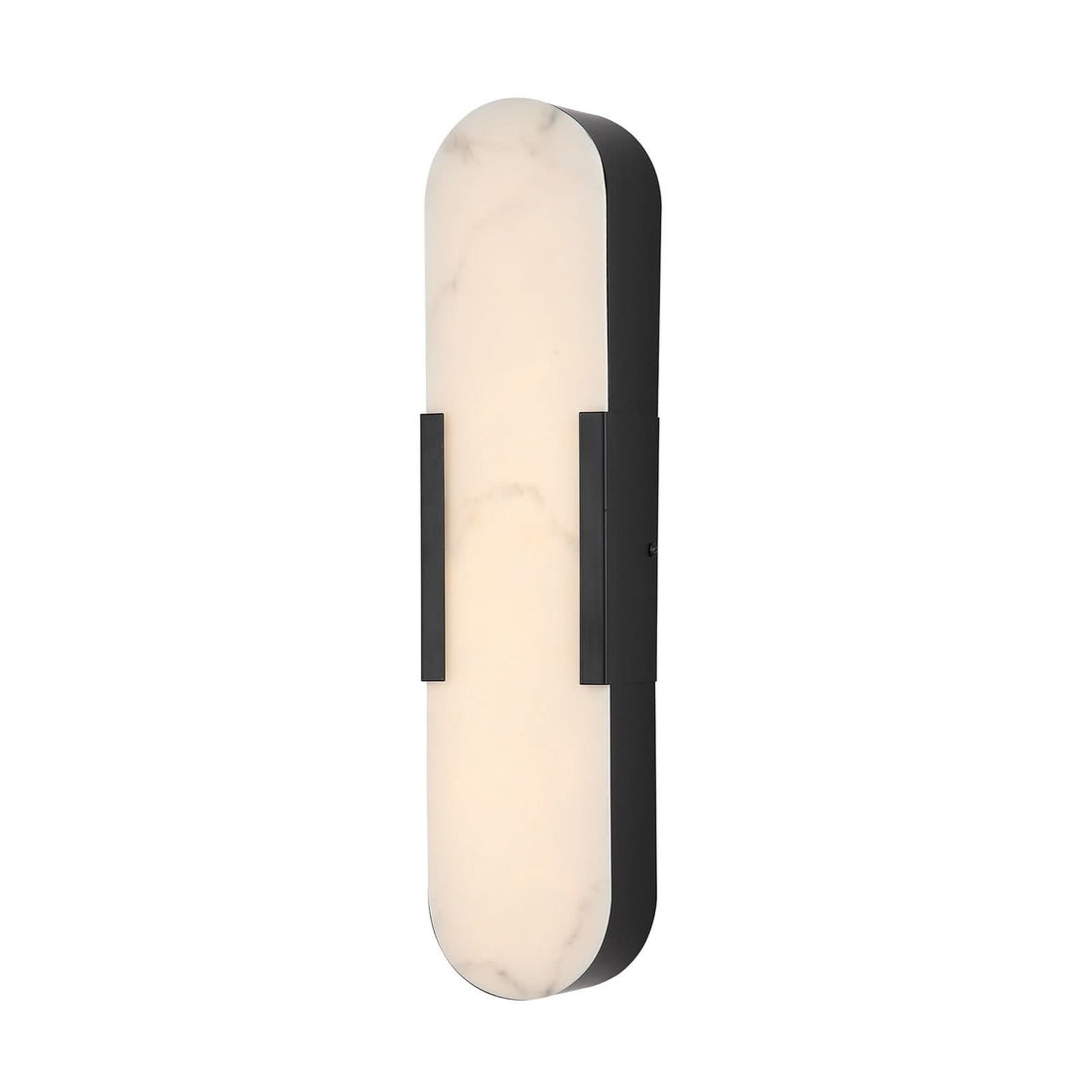 Applique murale LED Opaline en acier, noir et blanc, hauteur 50 cm, IP44