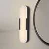 Applique murale LED Opaline en acier, noir et blanc, hauteur 50 cm, IP44