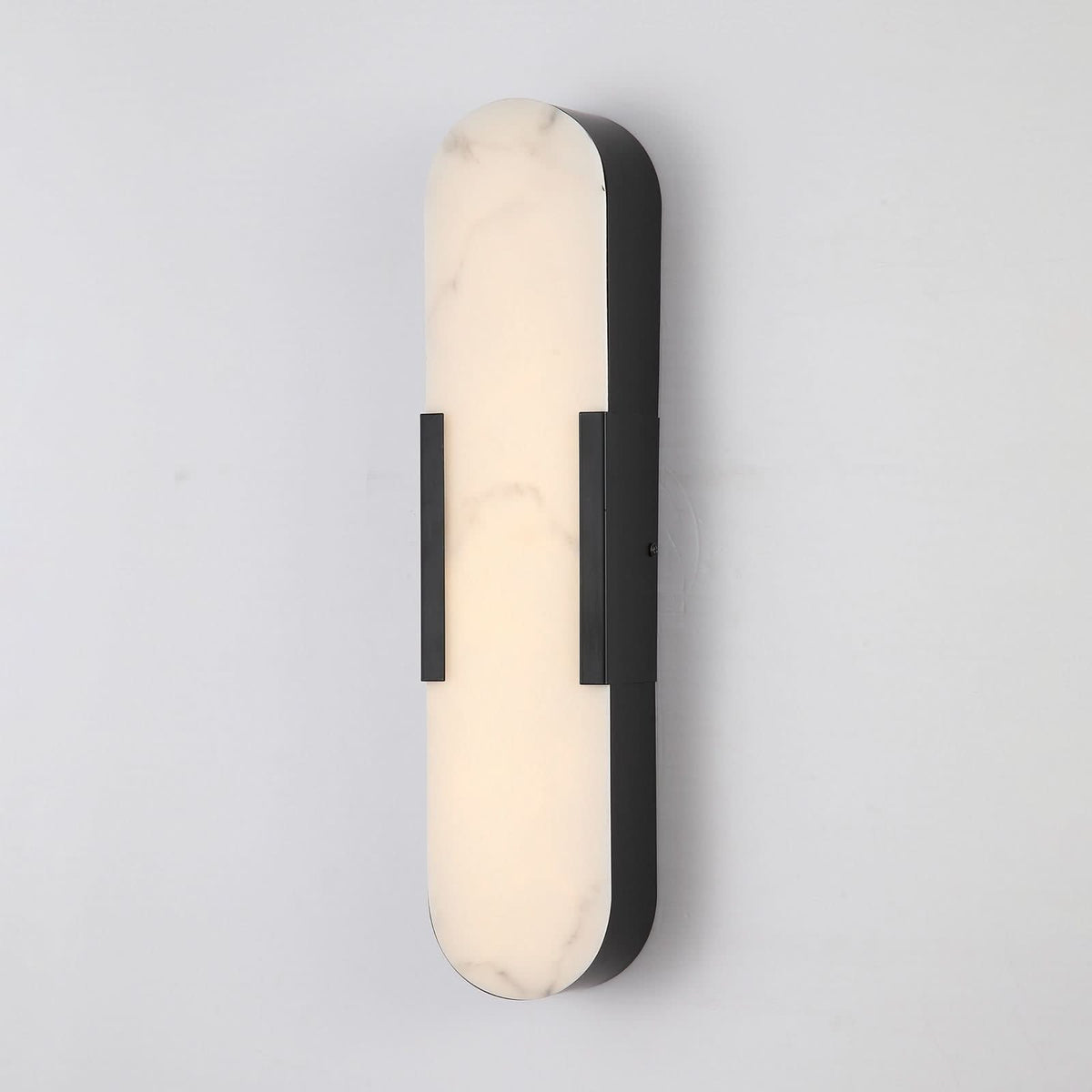 Applique murale LED Opaline en acier, noir et blanc, hauteur 50 cm, IP44
