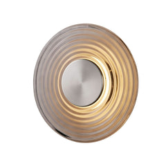 Applique murale LED Cleo en verre, gris et nickel satiné, Ø 30 cm