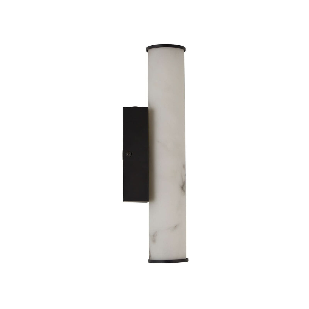 Applique murale LED Wales en acier, noir et blanc marbré, hauteur 35 cm, IP44