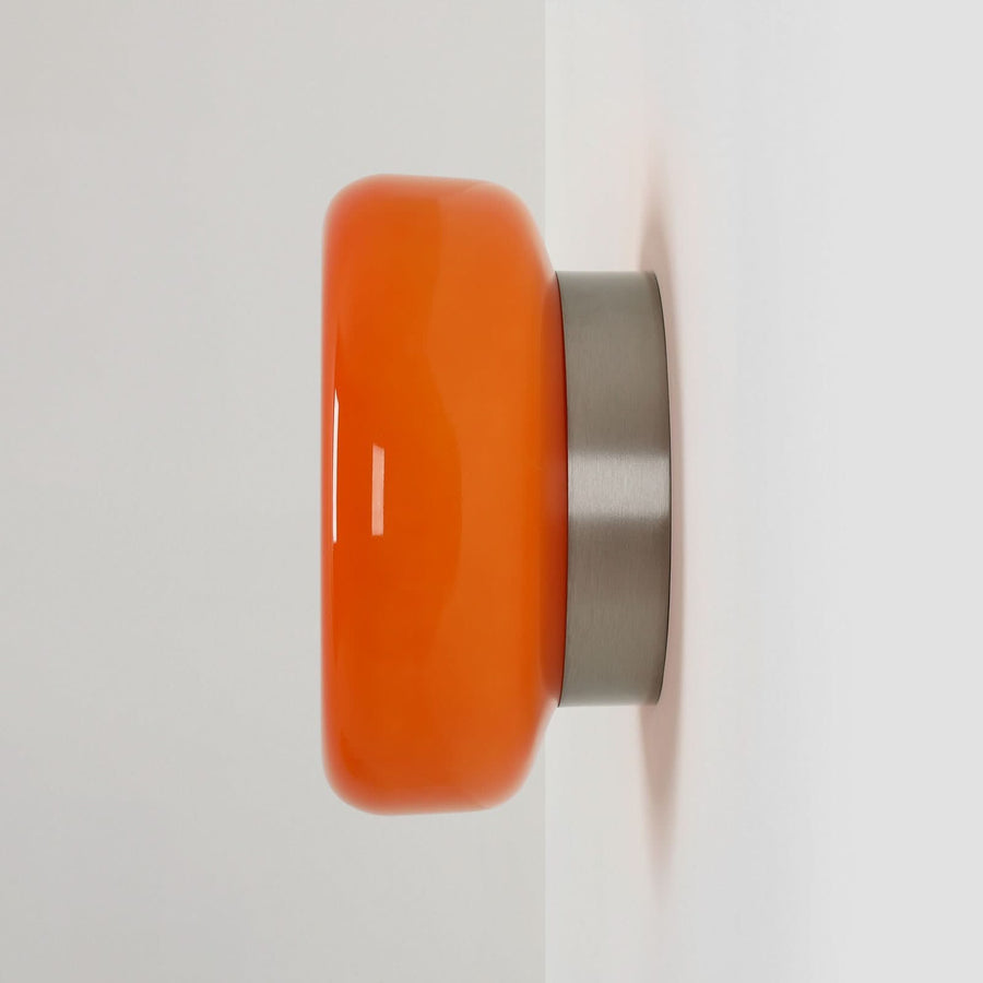 Applique murale BonBon en verre, orange, Ø 16 cm