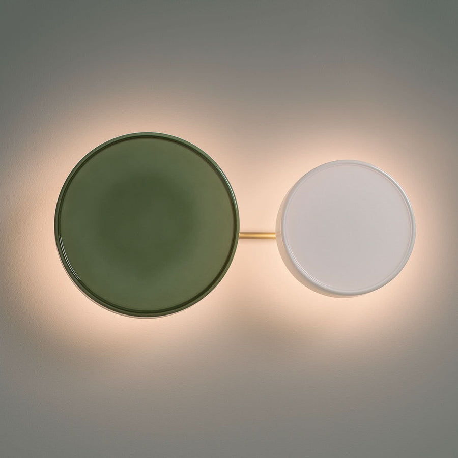 Applique murale LED Caramel en verre, vert et noir, Ø 28 cm