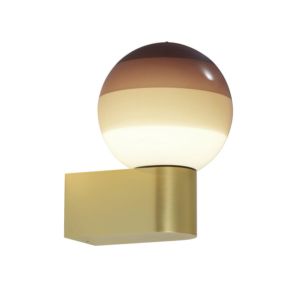 Applique murale LED Dipping Light A1 en verre, marron et laiton, Ø 12,5 cm