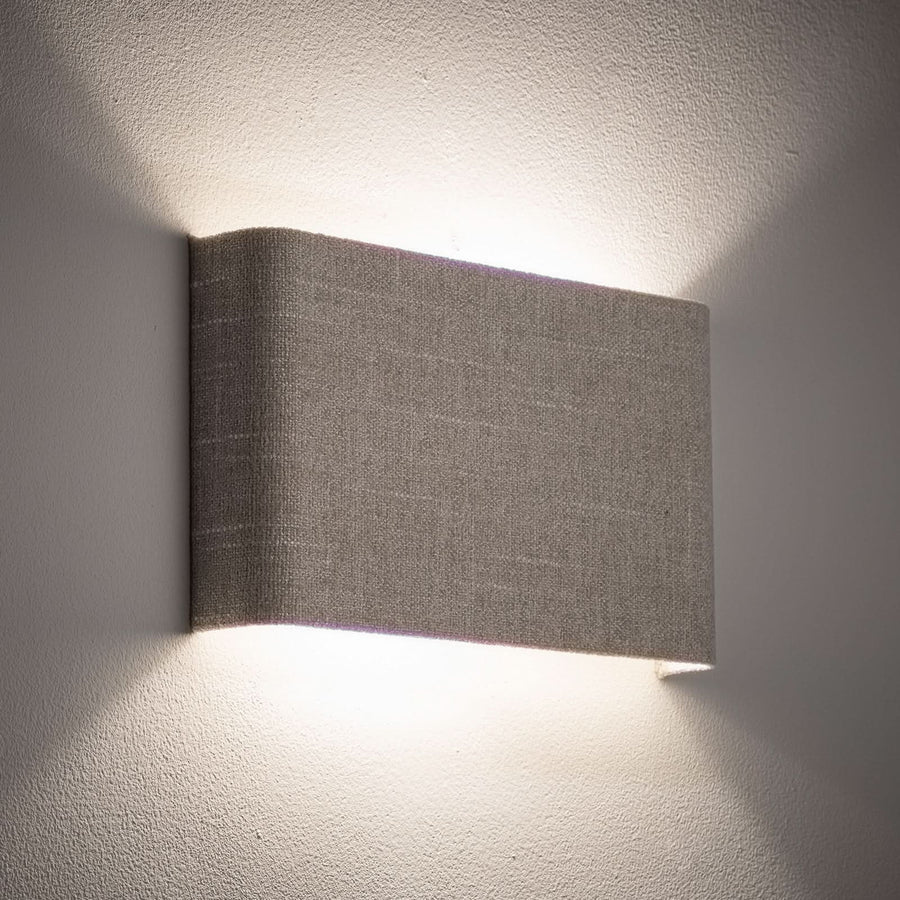 Applique murale Santana B en tissu, crème, 2 lumières, hauteur 15 cm