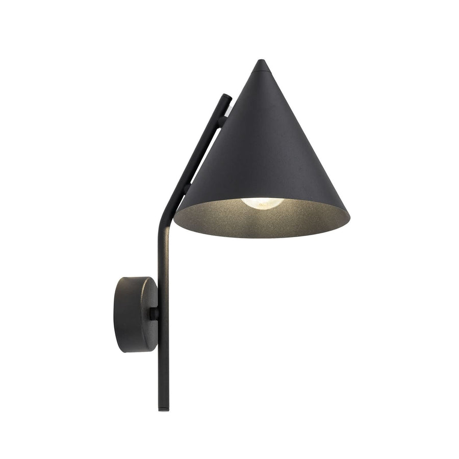 Applique murale Cono en métal, noir, hauteur 38 cm