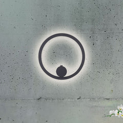 Applique murale LED rechargeable Archie en métal, noir, Ø 22 cm