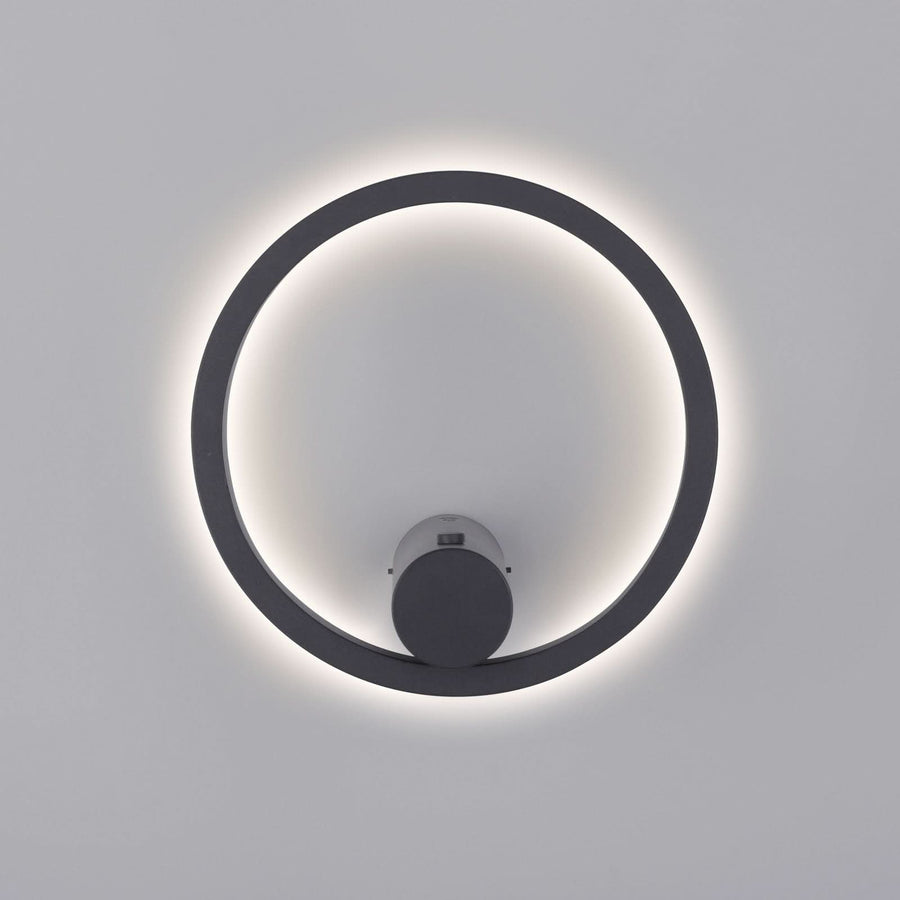 Applique murale LED rechargeable Archie en métal, noir, Ø 22 cm