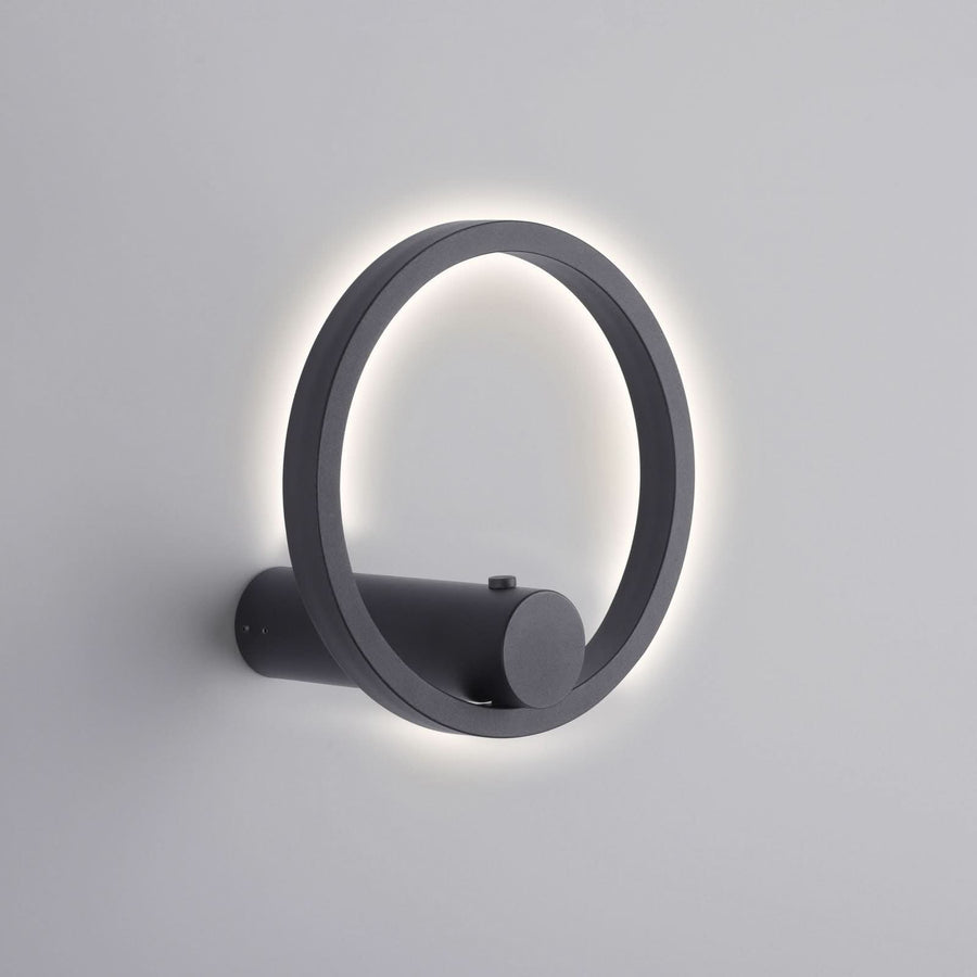 Applique murale LED rechargeable Archie en métal, noir, Ø 22 cm