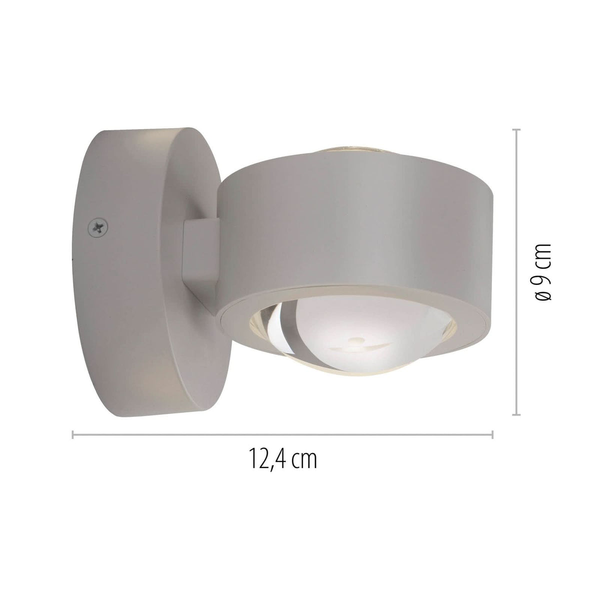 Applique murale LED rechargeable Chia en métal, sable, 2 lumières, hauteur 9 cm