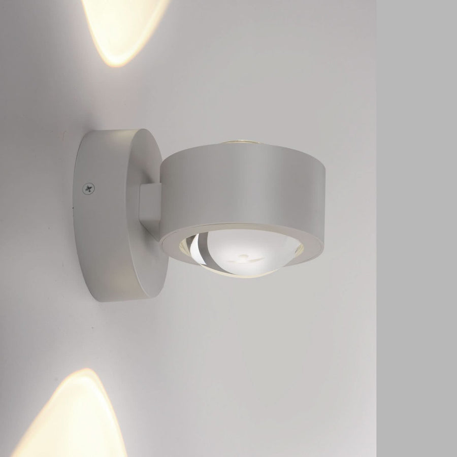 Applique murale LED rechargeable Chia en métal, sable, 2 lumières, hauteur 9 cm