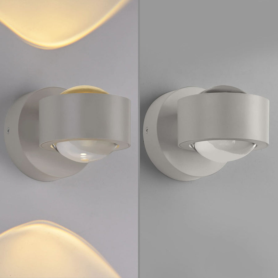 Applique murale LED rechargeable Chia en métal, sable, 2 lumières, hauteur 9 cm
