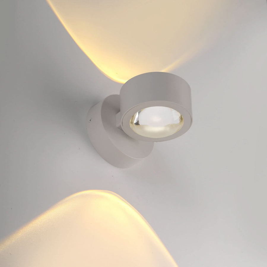 Applique murale LED rechargeable Chia en métal, sable, 2 lumières, hauteur 9 cm