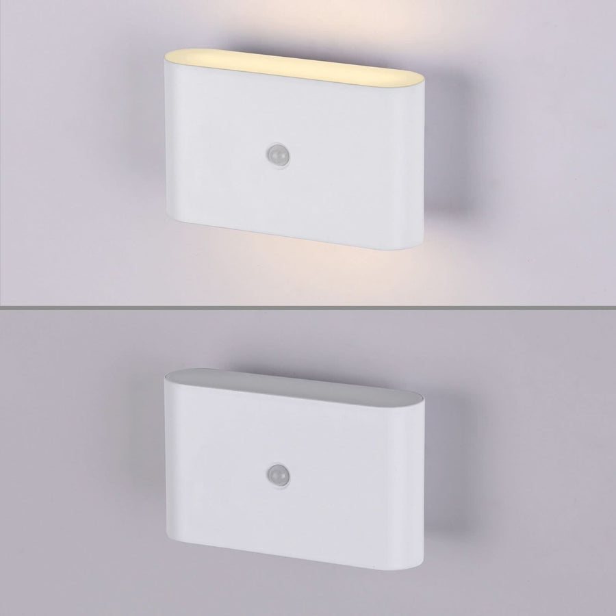 Applique murale LED rechargeable Ziddy en métal, blanc, hauteur 9,5 cm, IP44