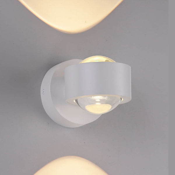 Applique murale LED Chia en verre, blanc, 2 lumières, hauteur 9,3 cm