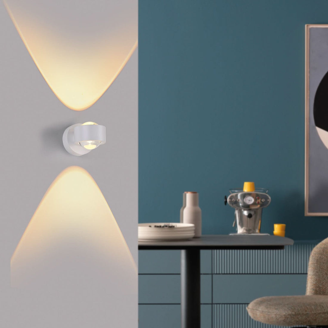 Applique murale LED Chia en verre, blanc, 2 lumières, hauteur 9,3 cm