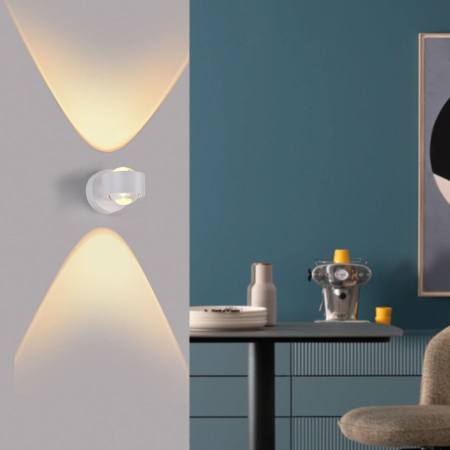 Applique murale LED Chia en verre, blanc, 2 lumières, hauteur 9,3 cm