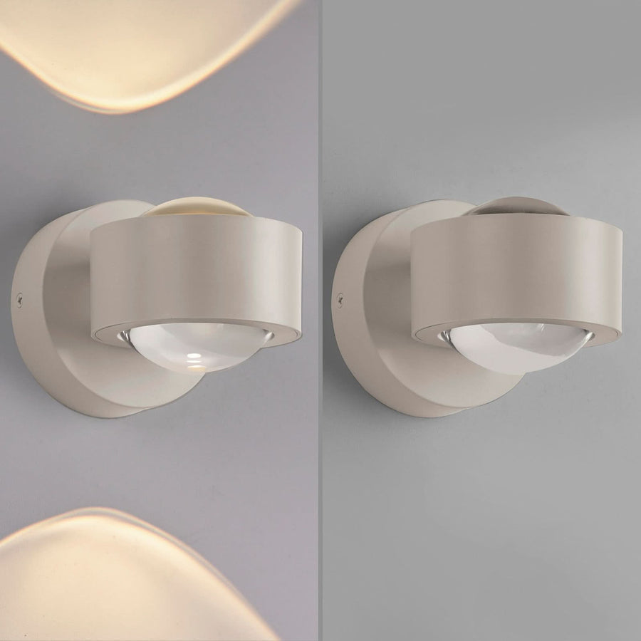 Applique murale LED Chia en verre, sable, 2 lumières, hauteur 9,3 cm