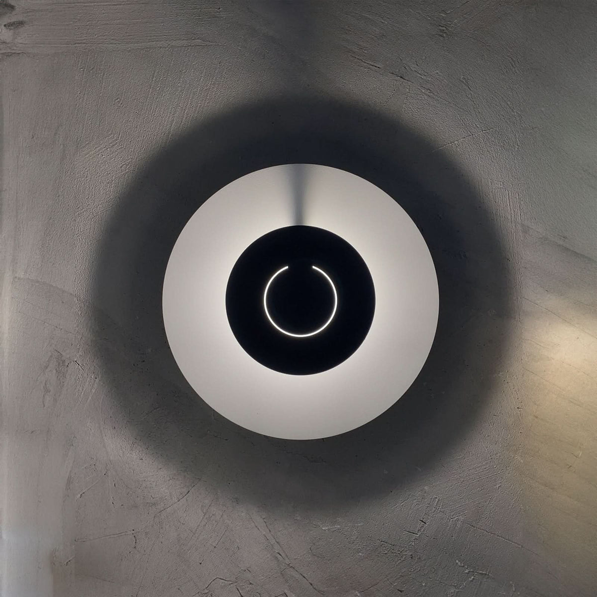 Applique murale LED DoppioZero en acier, blanc et anthracite, Ø 30 cm