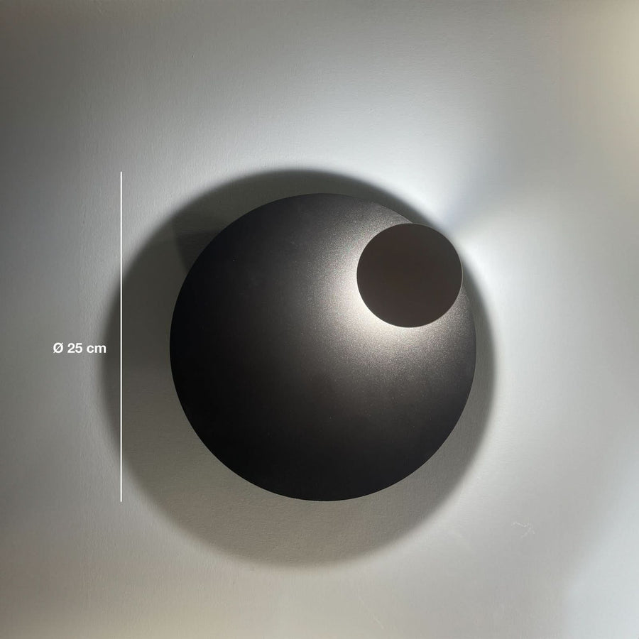 Applique murale LED Pois en acier, noir, Ø 25 cm