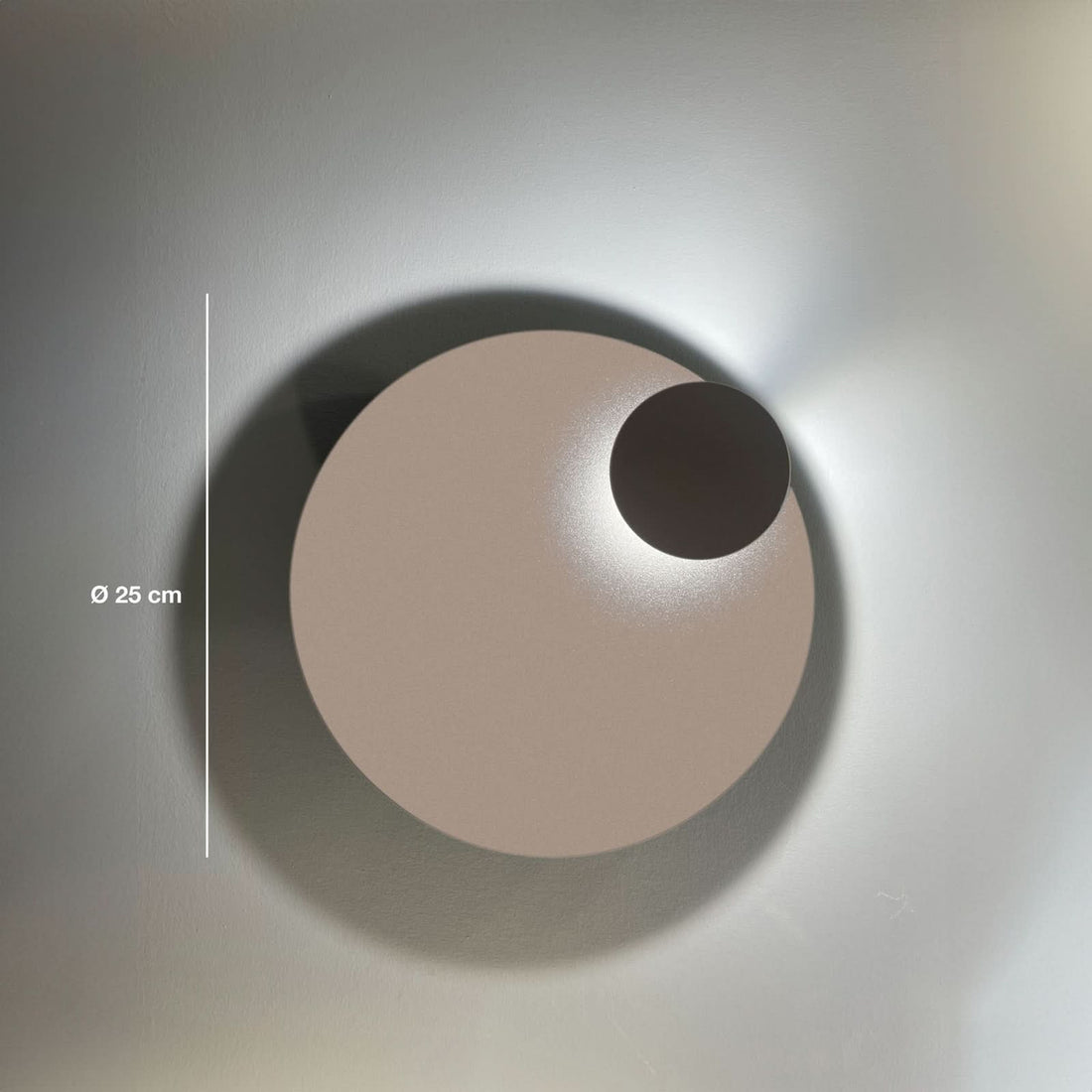 Applique murale LED Pois en acier, beige et noir, Ø 25 cm