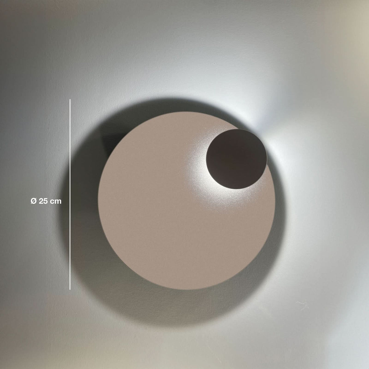 Applique murale LED Pois en acier, beige et noir, Ø 25 cm