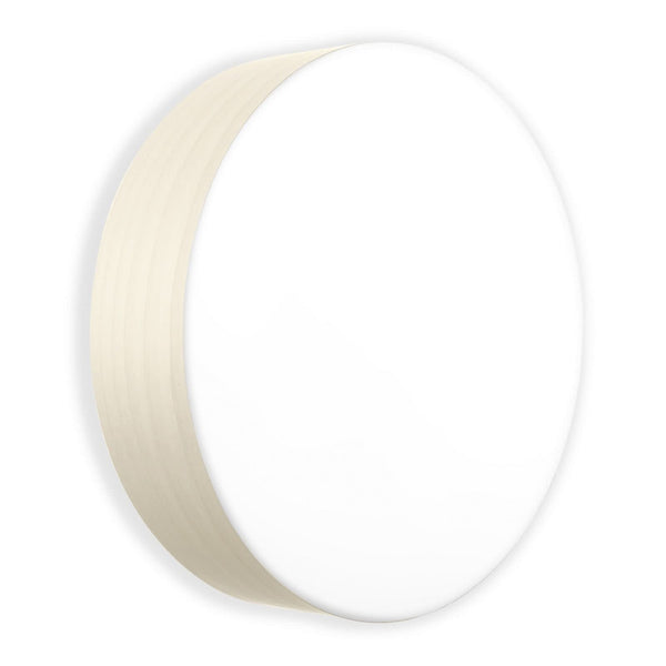 Applique murale LED Gea en bois, ivoire et nickel, Ø 42 cm