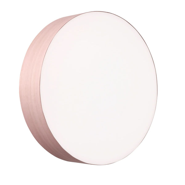 Applique murale Gea en bois, rose et nickel, Ø 42 cm
