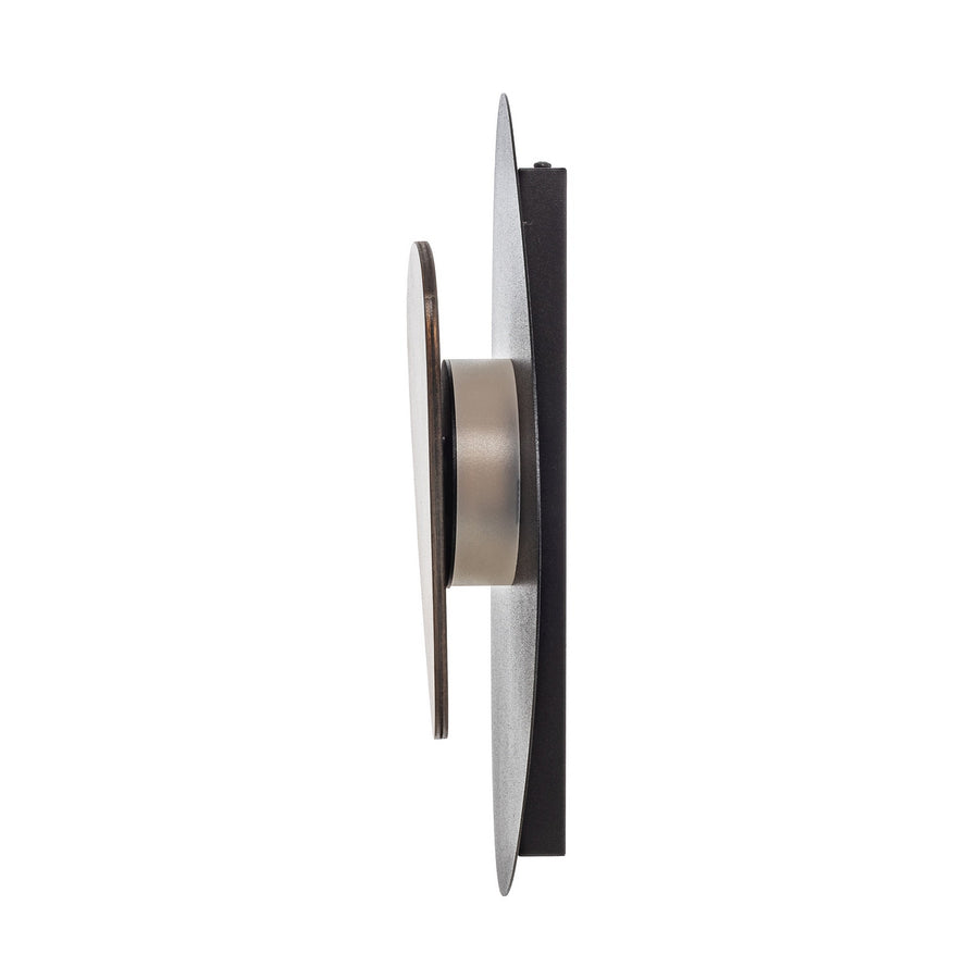 Applique murale LED Pedra en bois, noir, hauteur 36 cm