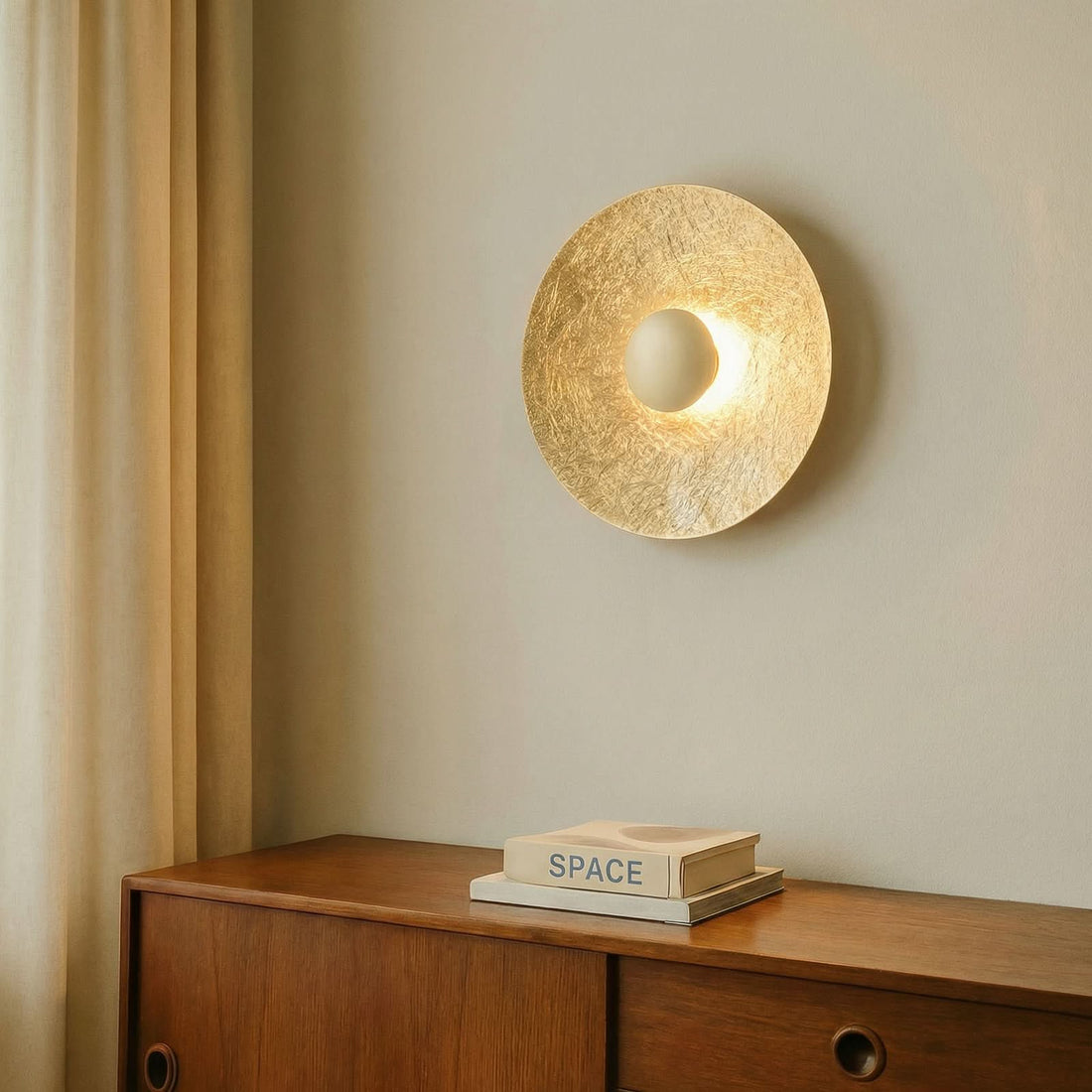 Applique murale LED Sole S en acier, doré, Ø 44 cm