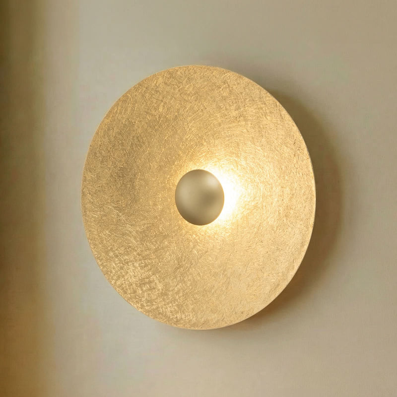 Applique murale LED Sole M en acier, doré, Ø 65 cm