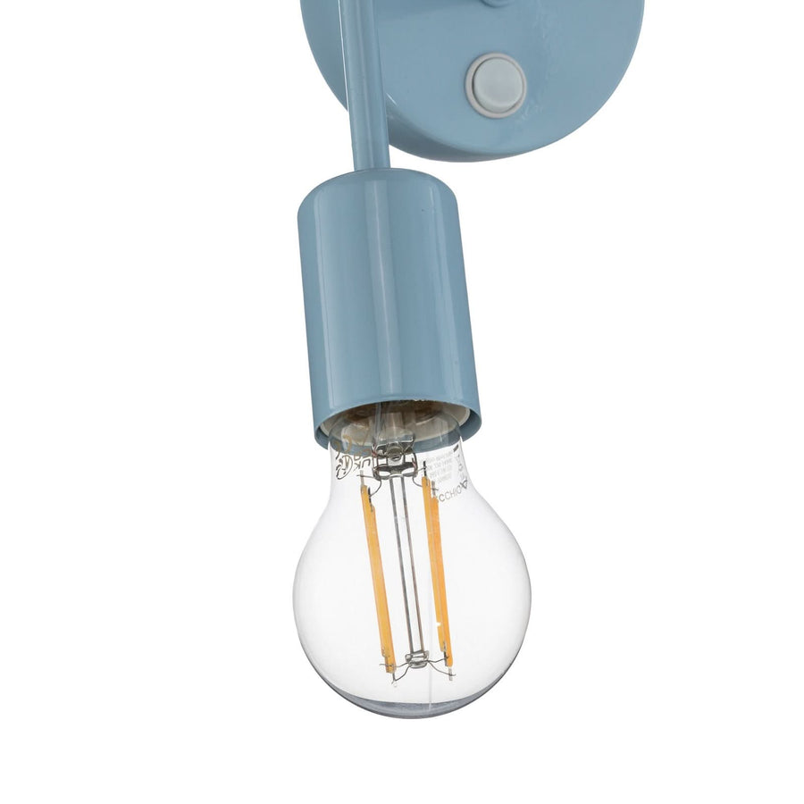 Applique murale Oxford en métal, bleu clair, hauteur 24 cm