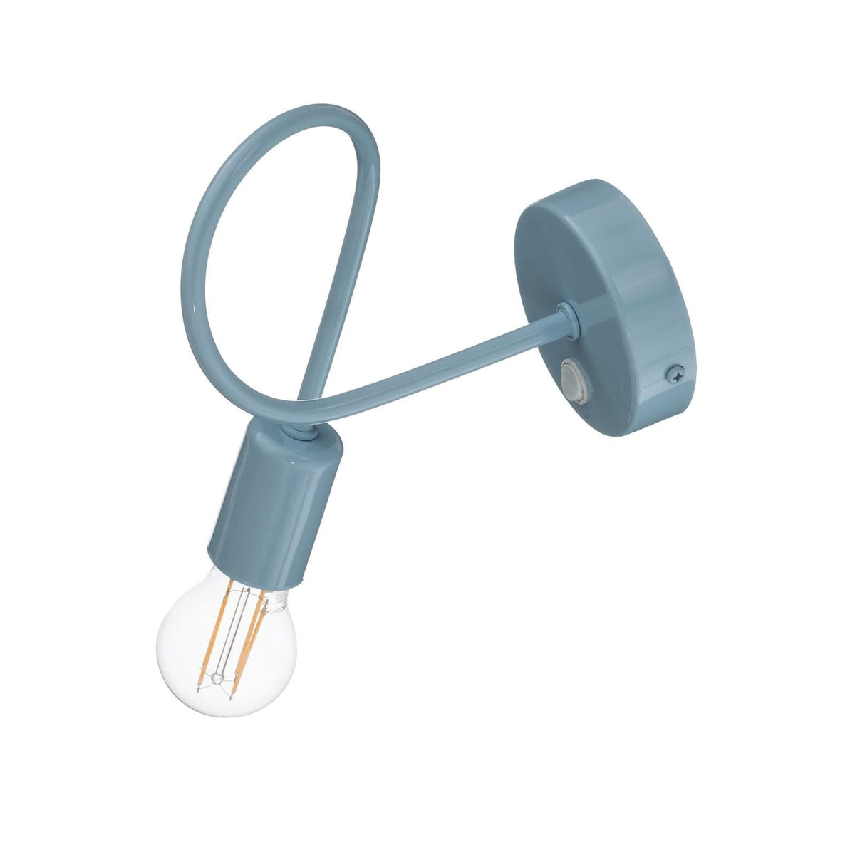 Applique murale Oxford en métal, bleu clair, hauteur 24 cm