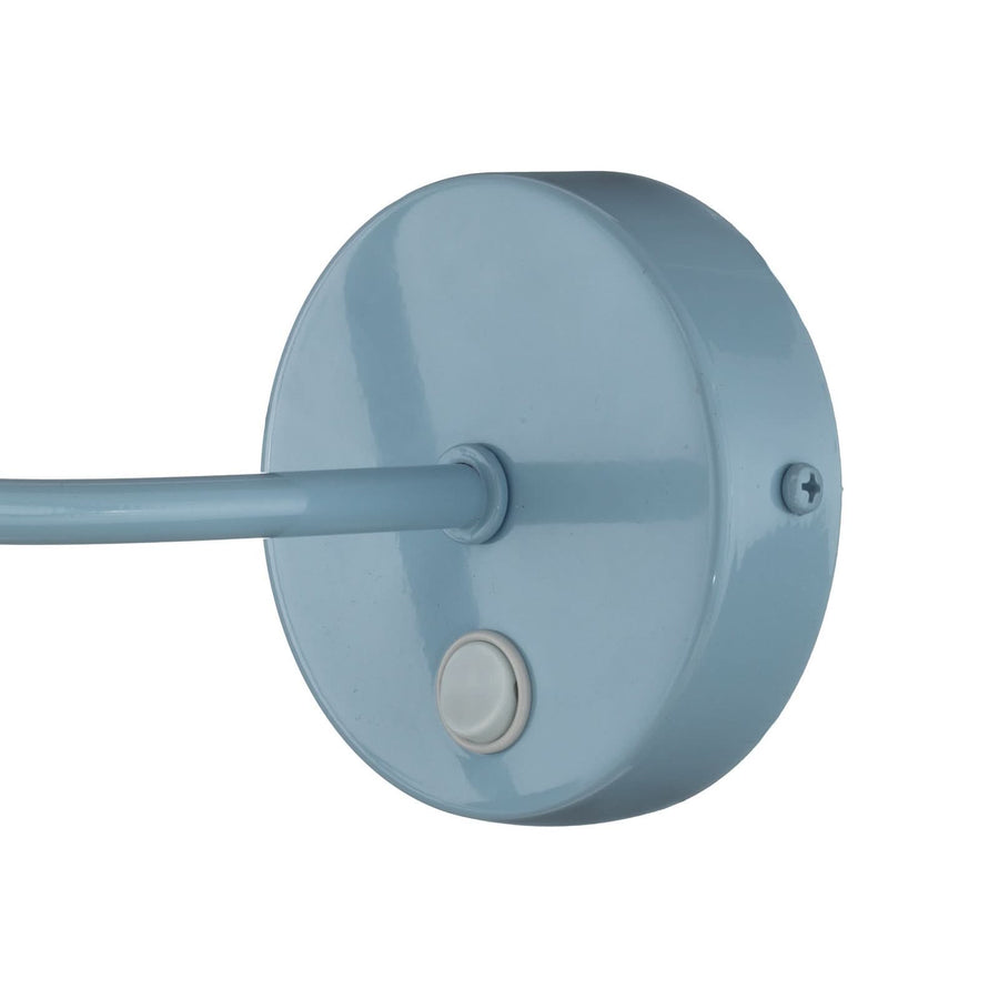 Applique murale Oxford en métal, bleu clair, hauteur 24 cm