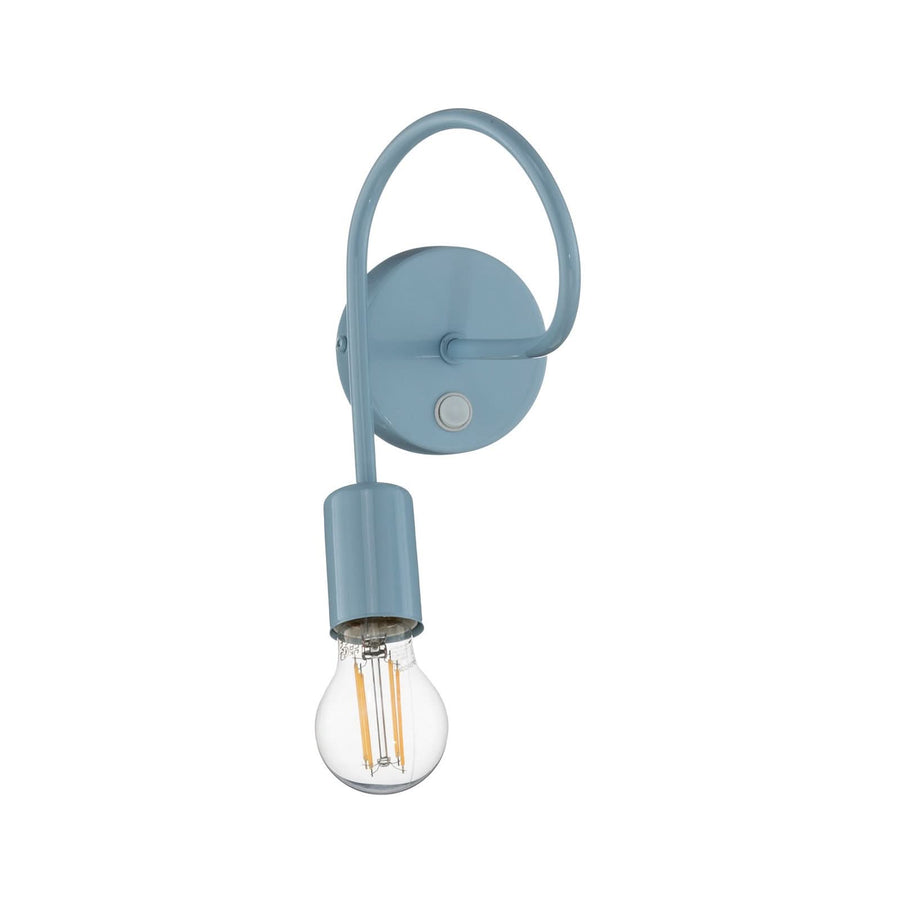 Applique murale Oxford en métal, bleu clair, hauteur 24 cm