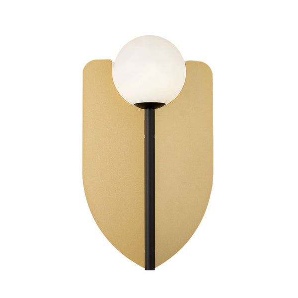 Applique murale Fedora en verre, doré et blanc, hauteur 37,5 cm