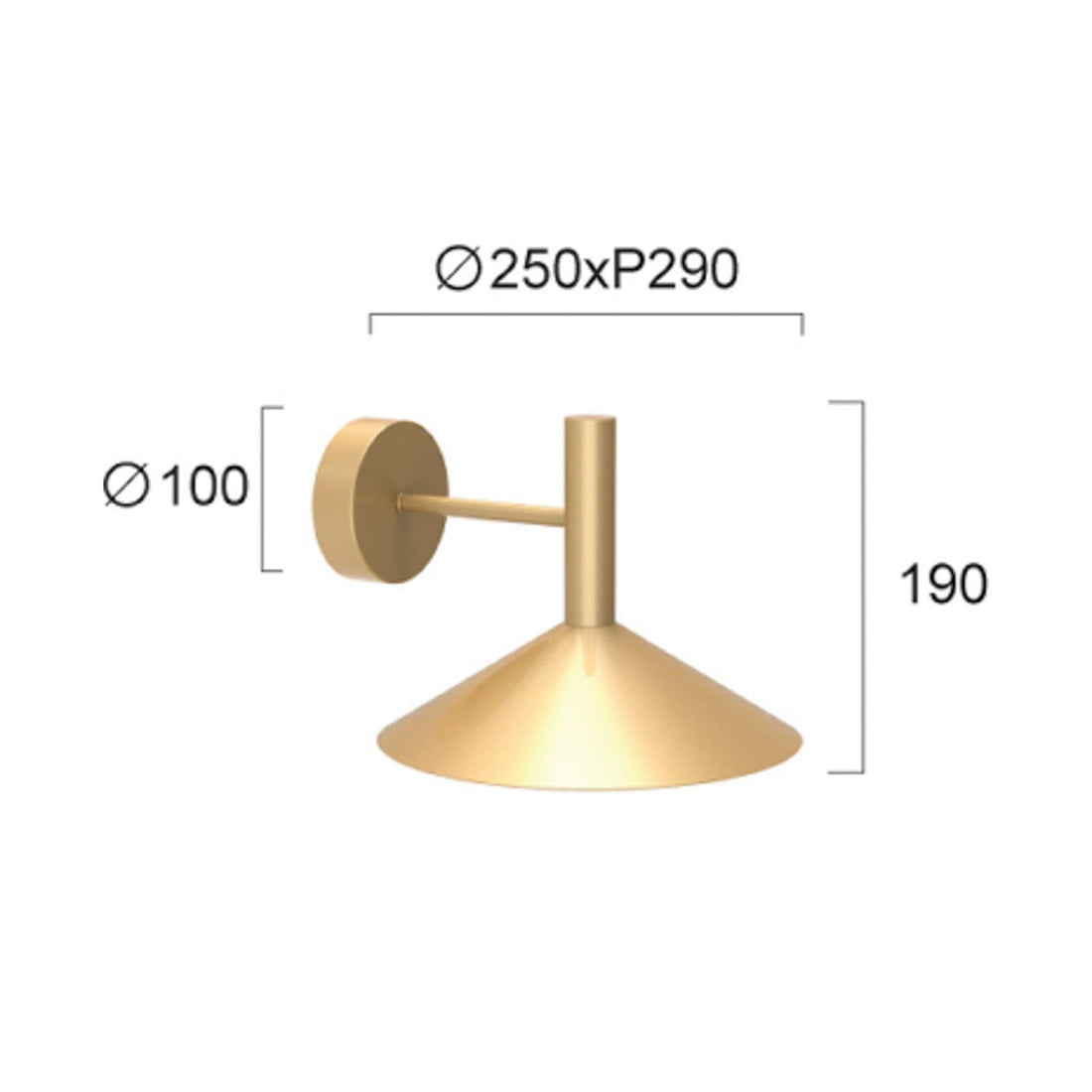 Applique murale LED Marsi en acier, laiton, Ø 25 cm
