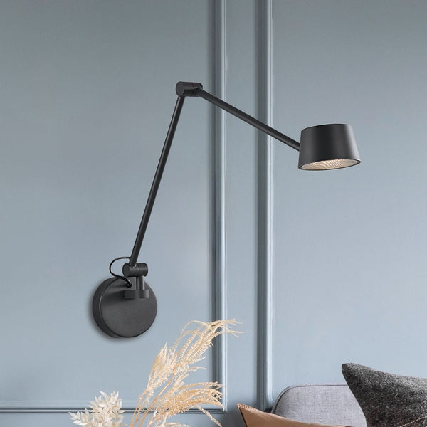 Applique murale LED Savina en aluminium, noir, hauteur 98 cm