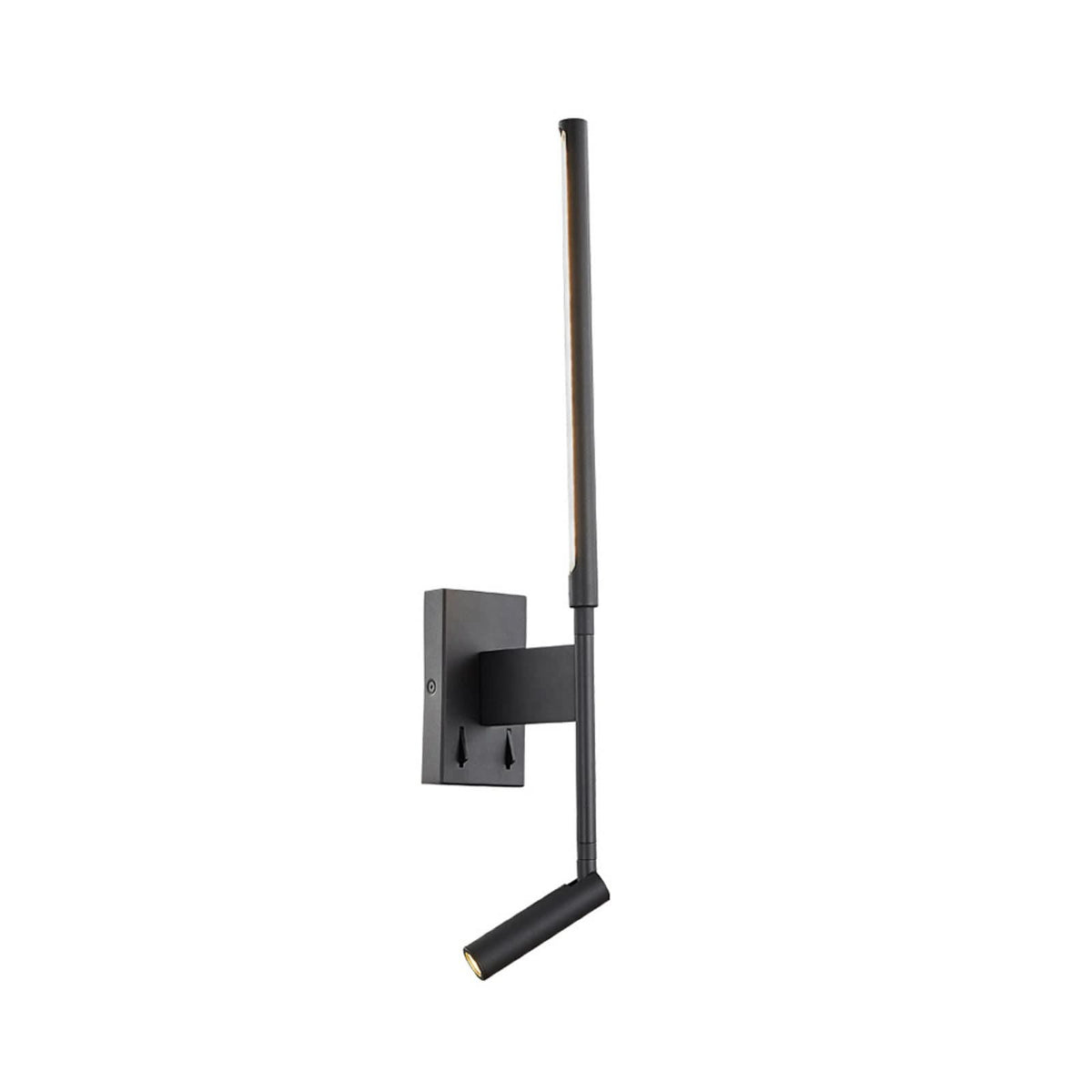Applique murale LED Nido en aluminium, noir et transparent, hauteur 51,5 cm