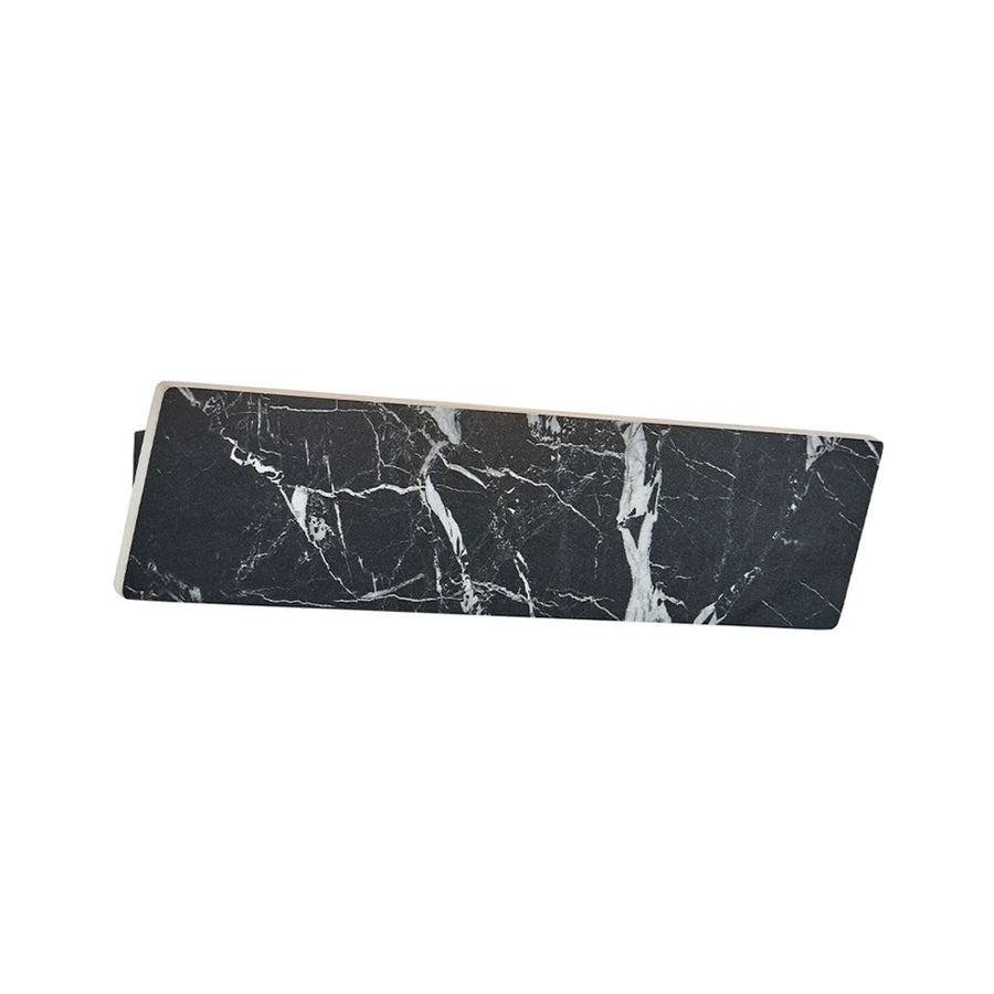 Applique murale LED Selena en pierre, noir marbré, hauteur 10 cm, 3000 K, 10 W