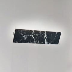 Applique murale LED Selena en pierre, noir marbré, hauteur 10 cm, 3000 K, 10 W