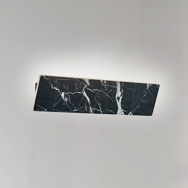 Applique murale LED Selena en pierre, noir marbré, hauteur 10 cm, 3000 K, 10 W