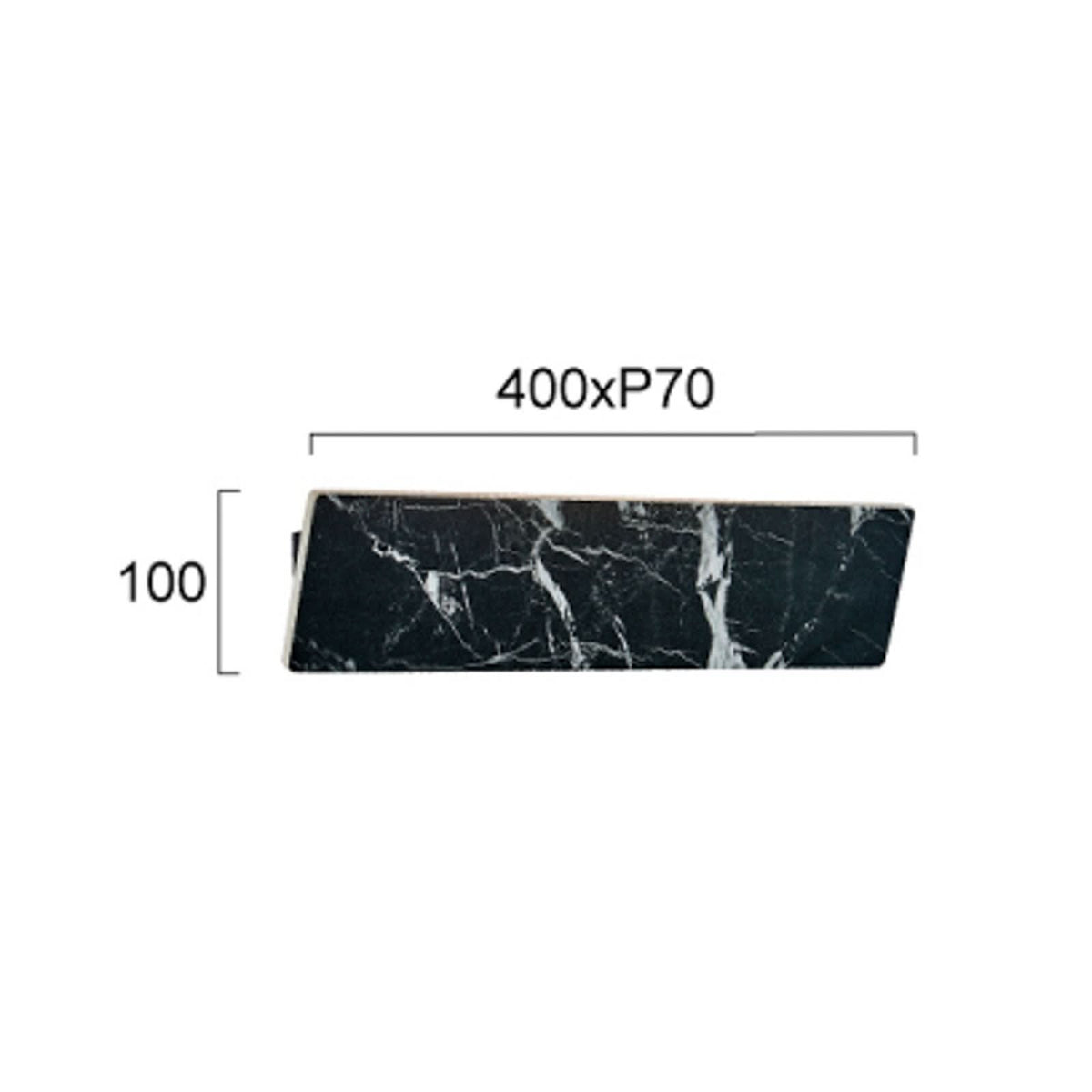 Applique murale LED Selena en pierre, noir marbré, hauteur 10 cm, 3000 K, 10 W