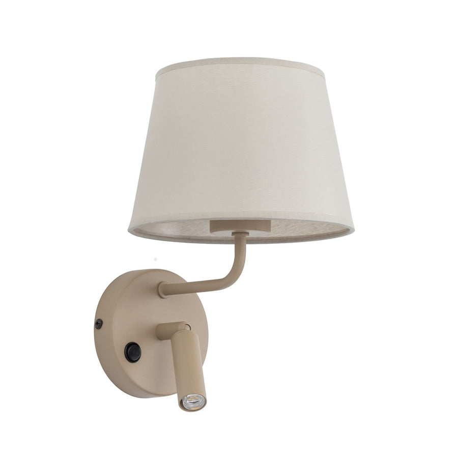 Applique murale Maja en tissu, sable, 2 lumières, hauteur 25 cm