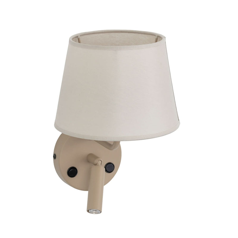 Applique murale Maja en tissu, sable, 2 lumières, hauteur 25 cm